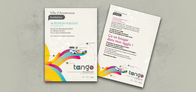 Invitation  une runion publique Tango, le nouveau rsau de bus BHNS de la ville d'Annemasse